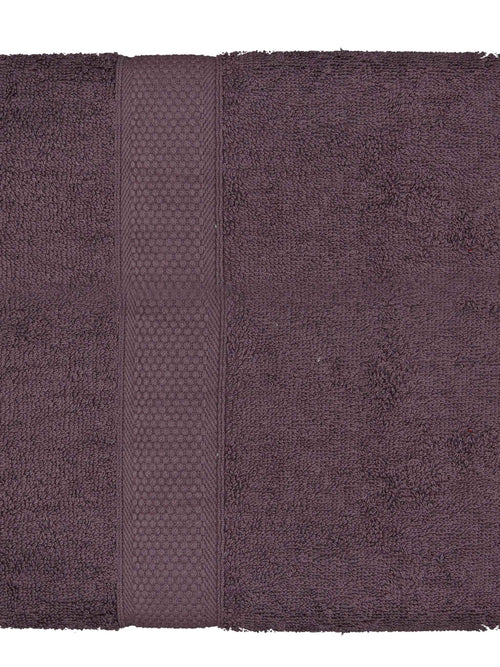 Purple Cotton Plain Bath Towel