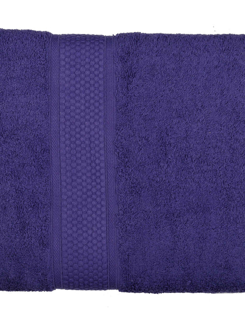 Purple Cotton Plain Bath Towel