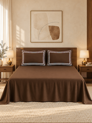 600 TC Cotton Queen-Size Bed Sheet with 2 Pillowcases