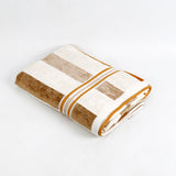 Cream-Gold Stripe Cotton Bath Towel