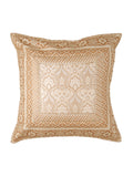 Cream Gold Brocade Silk Cushion Cover