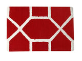 Azurra Hills- (Red/Ivory) Modern Synthetic Indoor Mat(50 X 80 Cm ) - Jagdish Store Online Since 1965