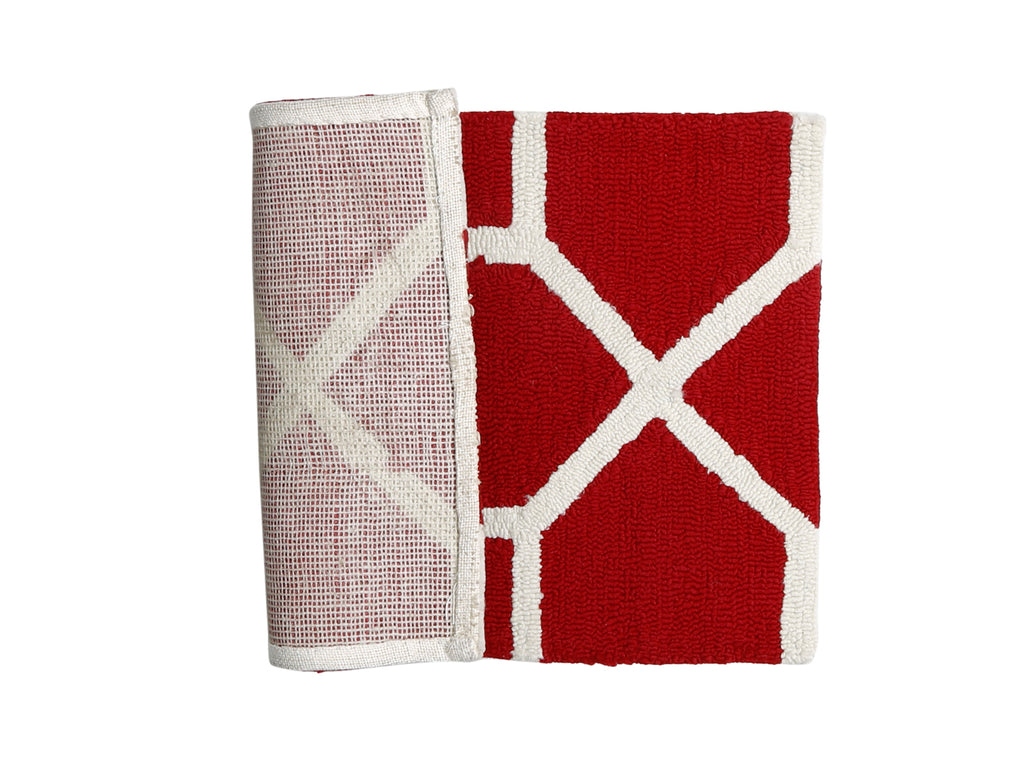 Azurra Hills- (Red/Ivory) Modern Synthetic Indoor Mat(50 X 80 Cm ) - Jagdish Store Online Since 1965