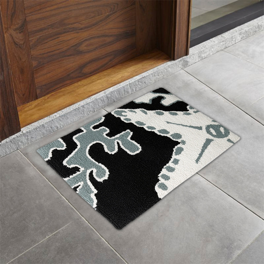 Azurra Hills- (Charcoal) Modern Synthetic Indoor Mat(50 X 80 Cm ) - Jagdish Store Online Since 1965