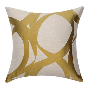 Jacquard Abstract Cushion Cover(Gold-White) - Jagdish Store Online Since 1965
