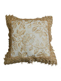 Beige Lace Work Tissue Cushion Cover