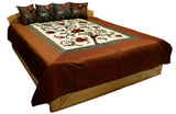Velvet Patch Work Double Quilted Bedcover with 4 Cushion Covers