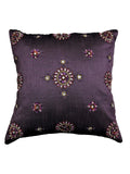 Purple Sequence Work Polyester Cushion Cover