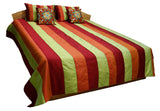 Striped Quilted Double Bedcover with 2 Pillow Covers and 2 Cushion Covers