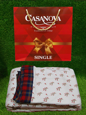 Casanova- (Printed) Top Sheet/Dohar(150x225 Cm)-Cotton - Casanova Online Since 1965