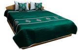 Sequence Embroidery Quilted Double Bedcover with 2 Pillow Covers and 2 Cushion Covers