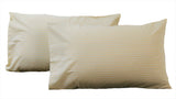(Cream)Striped Cotton Pillow Cover