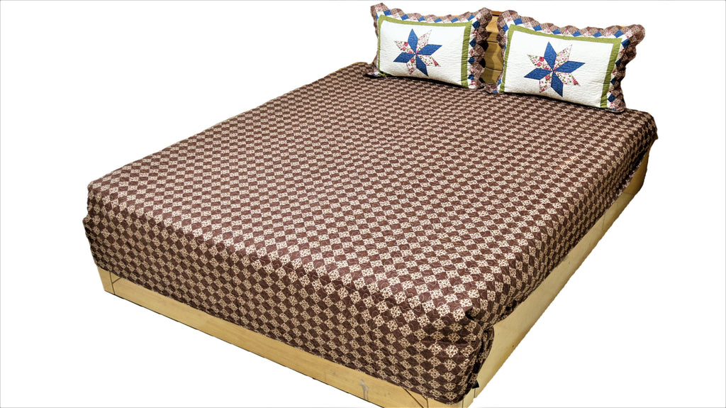 Reversible Printed Cotton Quilted BedCover Set-(1 bedcover+ 2 Pillow Covers) - Jagdish Store Karol Bagh Online Since 1965