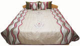 Patch Work PolySilk Quilted BedCover Set-(1 bedcover+ 2 Pillow Covers + 2 Cushion Covers) - Jagdish Store Karol Bagh Online Since 1965