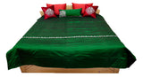 Pearl PolySilk Quilted BedCover Set-(1 bedcover+ 3 Pillow Covers + 2 Cushion Covers) - Jagdish Store Karol Bagh Online Since 1965