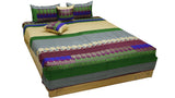 Printed Double Bed Quilted Bedcover with 2 Pillow Covers and 2 Cushion Covers