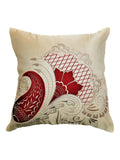 Cream Embroidery Polyester Cushion Cover