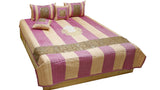 Motifs Patch Work Double Bed Quilted Bedcover with 2 Pillow Covers and 2 Cushion Covers