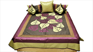 Patch Work PolySilk Quilted BedCover Set-(1 bedcover+ 2 Pillow Covers + 2 Cushion Covers) - Jagdish Store Karol Bagh Online Since 1965