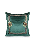 (Green)Hand Embroidery- Chenille Cushion Cover - Jagdish Store Online Since 1965