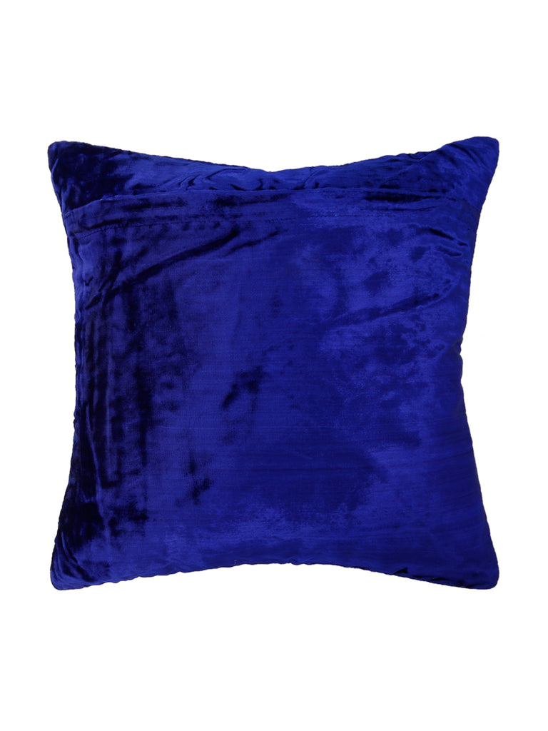 Hand Embroidery Velvet Cushion Cover(Royal Blue) - Jagdish Store Online Since 1965