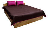 Reversible Plain Quilted Double Bedcover with 2 Pillow Covers