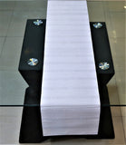 Striped(13 X 60 Inch) Table Runner(Off White)-Leather - Jagdish Store Online Since 1965