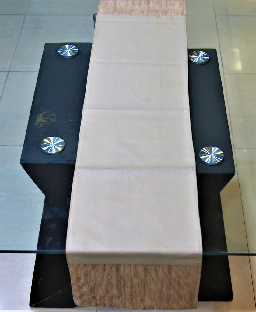Plain(13 X 60 Inch) Table Runner(Beige)-Leather - Jagdish Store Online Since 1965