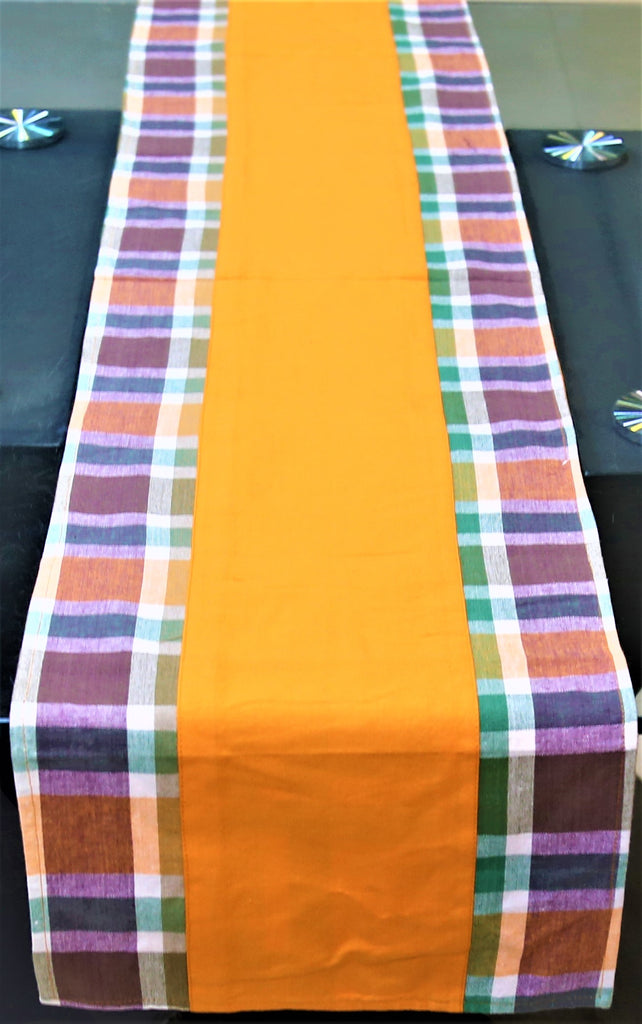Check(12 X 56 Inch) Table Runner(Multi)-Cotton - Jagdish Store Online Since 1965
