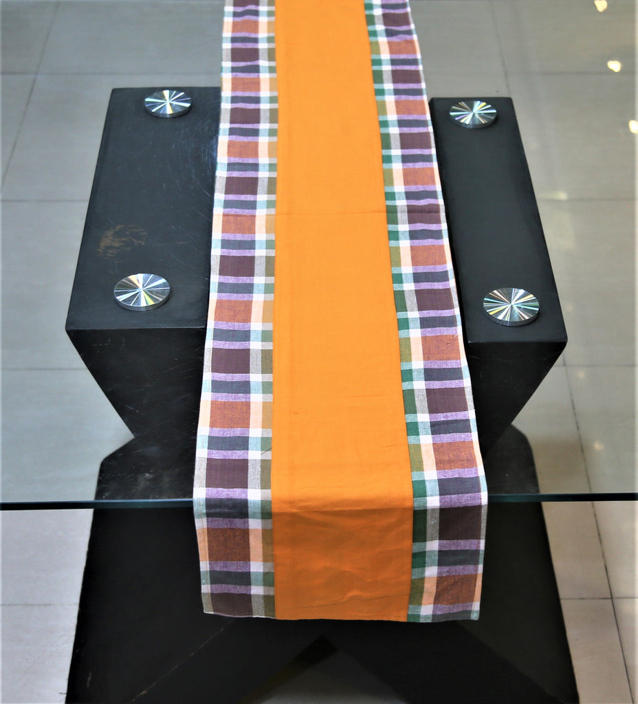 Check(12 X 56 Inch) Table Runner(Multi)-Cotton - Jagdish Store Online Since 1965