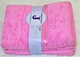 (Pink) Plain Cotton Bath Towel Set-4 Pcs Set - Jagdish Store Online Since 1965