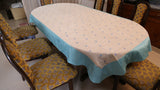 Embroidery(60x108 Inch)Table Cover(Cream/Green)-Sheer/Polyester - Jagdish Store Online Since 1965