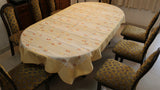 Embroidery(60x108 Inch)Table Cover(Gold/Cream)-Linen/Polyester - Jagdish Store Online Since 1965
