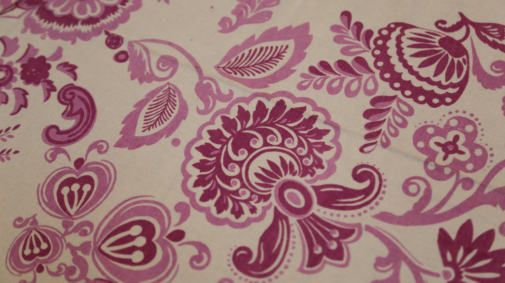 Floral Printed(60x108 Inch)Table Cover Set(Off-White/Purple)-10Pcs Set - Jagdish Store Online Since 1965