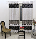 (Coffee) Curtain Self Design- Polyester(7 X 4 Feet) - Jagdish Store Online Since 1965