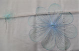 Embroidery(60x108 Inch)Table Cover(S.Blue/White)-Sheer/Polyester - Jagdish Store Online Since 1965