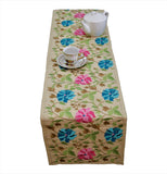 Embroidery(13 X 108 Inch) Table Runner(Beige)-Dupion Silk - Jagdish Store Online Since 1965