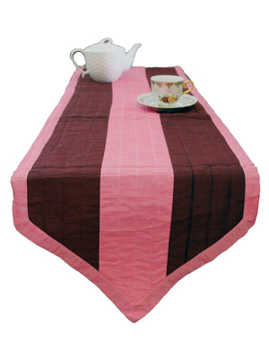 Reversible Quilted (16 X 100 Inch) Table Runner(Pink/Maroon)-Polyester - Jagdish Store Online Since 1965