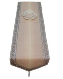 Sequence + Zari Work(14 X 90 Inch) Table Runner(Beige)-Dupion Silk - Jagdish Store Online Since 1965