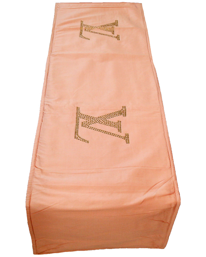 Sequence Work(15 X 82 Inch) Table Runner(Peach)-Polyester - Jagdish Store Online Since 1965