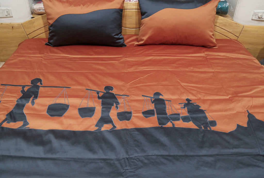 Embroidery PolySilk Quilted BedCover Set-(1 bedcover+ 2 Pillow Covers) - Jagdish Store Online Since 1965