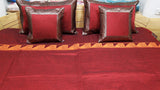 Banarsi/Brocade PolySilk Plain BedCover Set-(1 bedcover+ 2 Pillow Covers + 2 Cushion Covers) - Jagdish Store Online Since 1965
