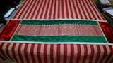 Banarsi/Brocade PolySilk Striped BedCover Set-(1 bedcover+ 2 Pillow Covers + 3 Cushion Covers+ 1 Throw) - Jagdish Store Online Since 1965