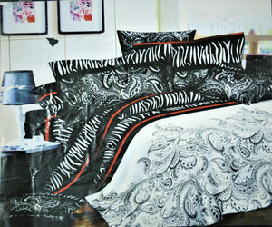 Abstract print Poly Cotton Bedsheet(90 X 100 Inch) Set -(1 bedsheet+ 2 Pillow Covers) - Jagdish Store Online Since 1965