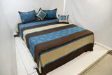 Embroidery Design Dupion Silk BedCover Set-(1 bedcover+ 2 Pillow Covers + 2 Cushion Covers) - Jagdish Store Online Since 1965