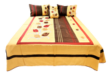 Embroidery Dupion Silk Double Bedcover with 2 Pillow Covers and 2 Cushion Covers