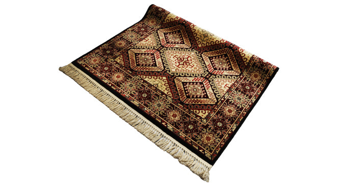 Rugs ( Marron/Black ) Traditional Synthetic Carpet - Jagdish Store Online