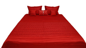 Turkish Beauty Double Bed BedCover 6 Pcs Set(1 bedcover+ 2 Pillow Covers + 2 Cushion Covers + 1 Highlighter) - Jagdish Store Online