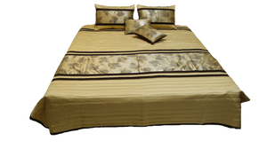 Silk Ambi Double Bedcover with 2 Pillow Covers and 2 Filled Cushion