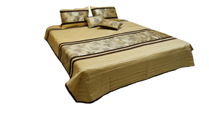 Silk Ambi Double Bedcover with 2 Pillow Covers and 2 Filled Cushion